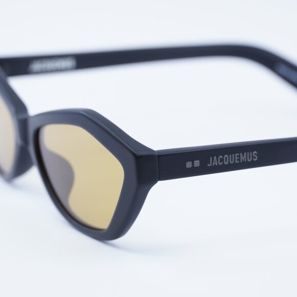 Jacquemus BAMBINO JAC/42 C6 Sunglasses Shiny Black Cat Eye Frame, Brown Lenses - Picture 9 of 11